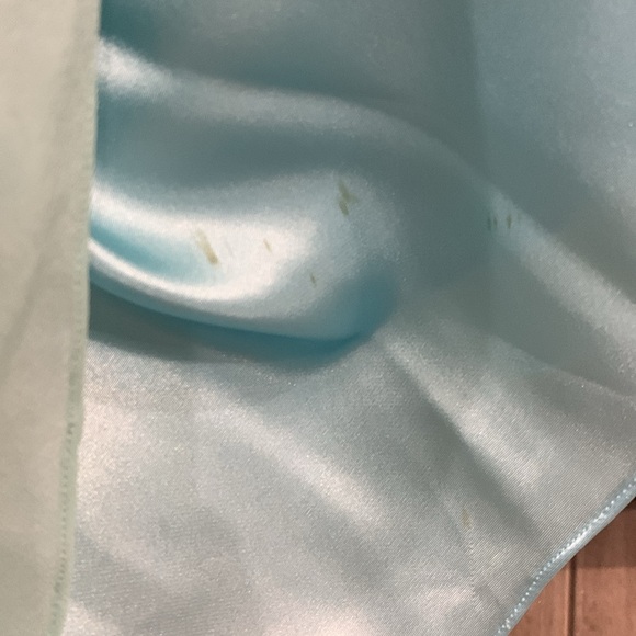 Vintage Express Fashions Sheer Aqua Blue Sleeveless Party Dress Women's Size 2 - Picture 12 of 13